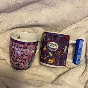 Vintage hairstylist mugs (2) beautician, cosmetologist, coffee, mugs, gift